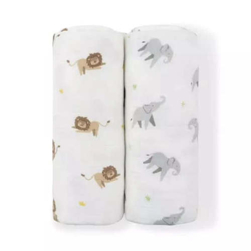 Lion & Elephant Swaddle Set