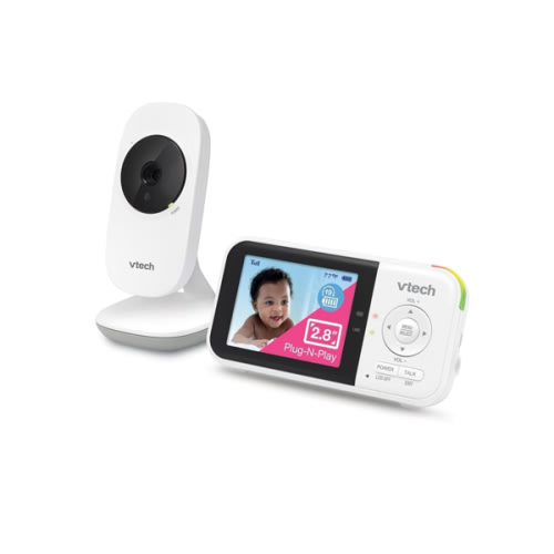 VTech VM819 Baby Monitor with Camera and Audio, 2.8” Screen Portable Baby Camera, Night Vision, 2-Way Audio, Temperature Sensor and Lullabies, Secure Transmission No WiFi, Ideal for Baby/Elderly/Pet