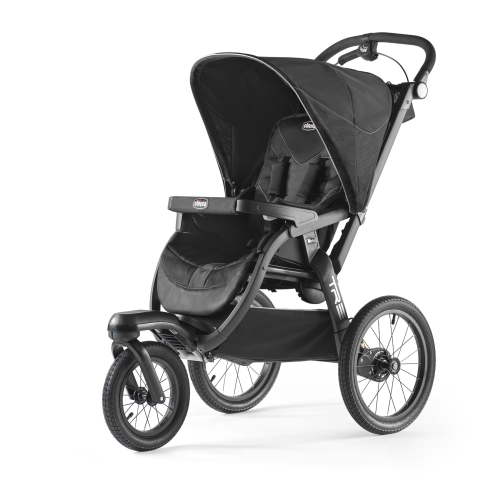 Chicco TRE Jogging Stroller, Lightweight Aluminum Frame, Hand-Brake and Pneumatic Rear Tires, Accepts any Chicco Infant Car Seat - Galaxy (Black), New