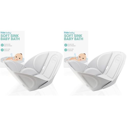 Frida Baby Soft Sink Bath, Sink Bather, Easy to Clean Bather That Supports Baby's Head (Pack of 2)