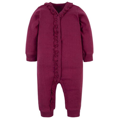Modern Moments by Gerber Baby Girls Mitten Cuff Coverall, (NB - 0/3M)