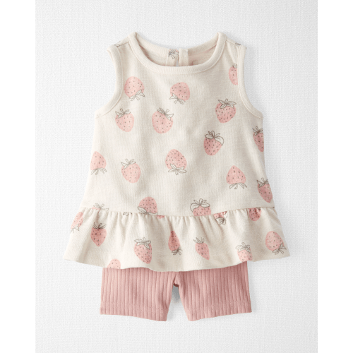 Baby Girl 2-Piece Strawberry-Print Set Made With Organic Cotton - Little Planet | Carter's
