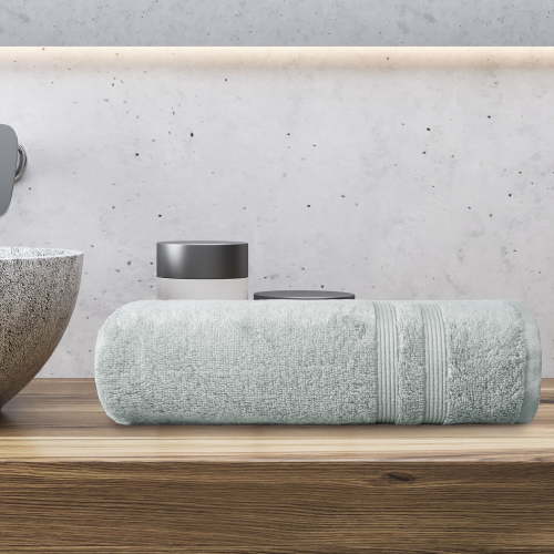 Mainstays Performance Solid Bath Towel, 54" x 30", Soft Silver