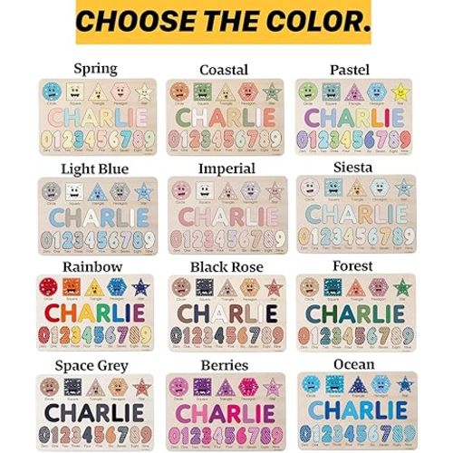 Puzzles for Toddlers Boy and Girl, Personalized Name Puzzle, Toy, Gifts for 0 1 2 3 Years Old, Babies Gifts, Baby Shower, Christmas, New Baby, 0 3 6 9 12 24 Months-TSCA,CPC Certified
