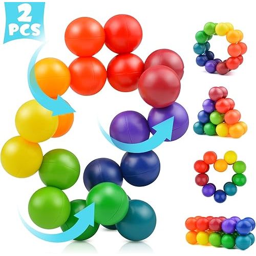 2PCS Autism Sensory Toys for Autistic Children, Sensory Fidget Toys for Adults Kids, Autism Toys for Toddlers, Travel Toys Present for Kids Ages 3+ Easter Basket Stuffers Gifts for Kids Boys Girls A