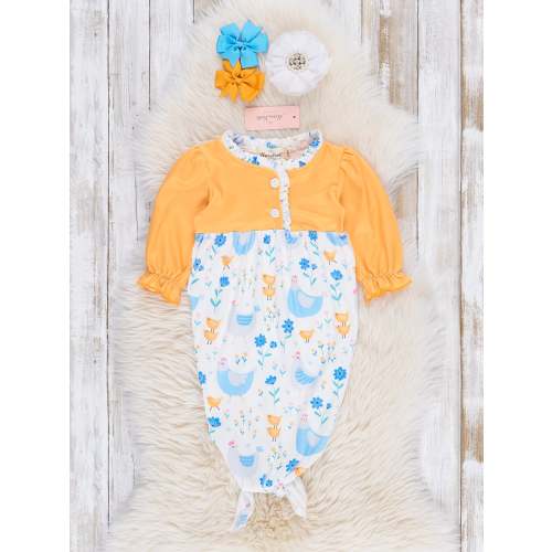 Golden Chickadee Knot Gown