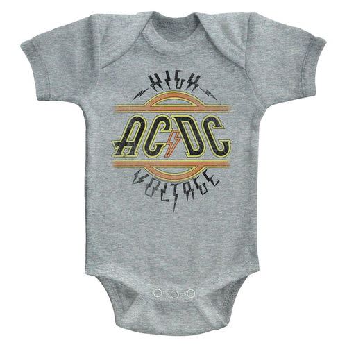 AC/DC High Voltage Gray Heather Infant Baby S/S Bodysuit Romper
