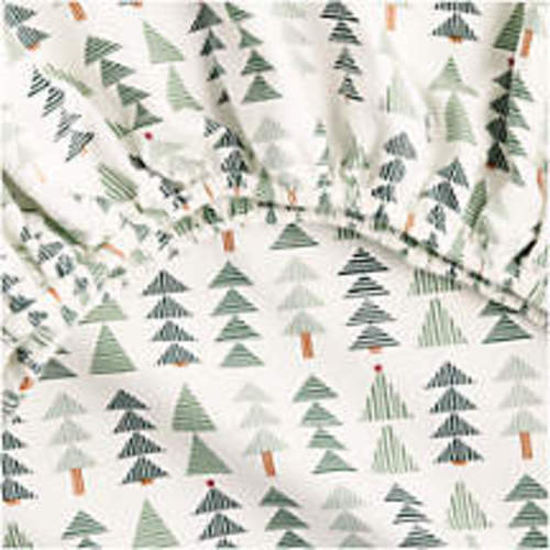 Supercozy Oh Christmas Tree Stripe 100% Organic Cotton Flannel Baby Crib Fitted Sheet