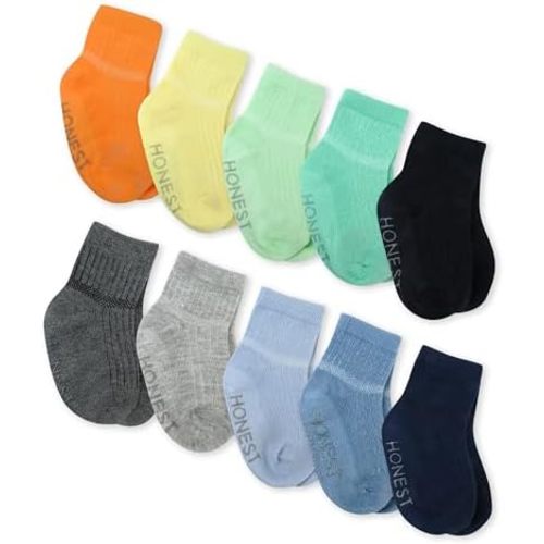 HonestBaby Multipack Cozy Socks Sustainably Made for Infant, Newborn Baby, Toddler, Kids, Boys, Girls