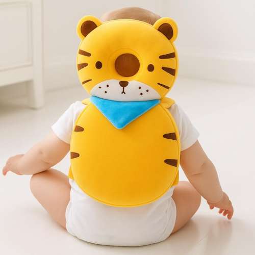 Tiger Baby Head Protection Pillow, Toddler Crawling Safety Cushion, Plush Fall Protector