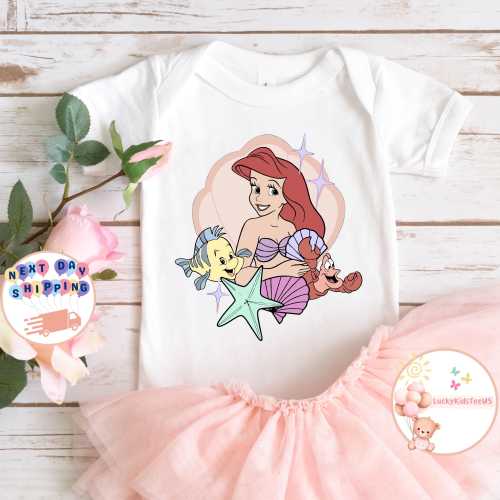 Little Mermaid Ariel Baby Onesie®, Princess Ariel Toddler Sweatshirt, Disney Princess Kids T-Shirt, Girls Ariel Mermaid Shirt, Princess Gift