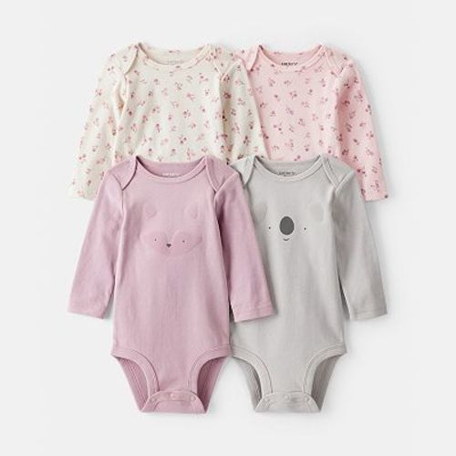 Baby Girl Carter's 4-Pack Koala Print Long-Sleeve Bodysuits