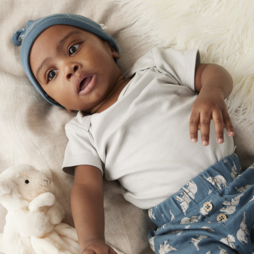 Tiny Kind Head to Toe 3 Piece Set - Happy Elephant, 0-3M