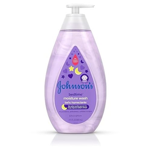Johnson's Baby Bedtime Moisture Body Wash, Soothing NaturalCalm Aromas, Nighttime Bath Wash to Help Calm Baby Before Bed, Baby Wash, No added Parabens & Sulfates, 27.1 fl. oz
