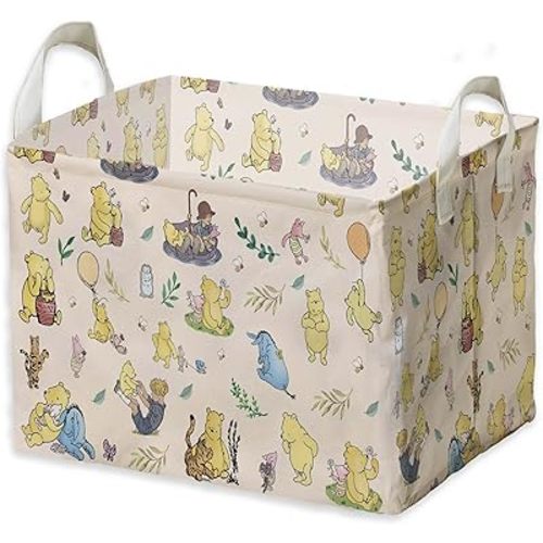 Winnie baby Stuff，Winnie Storage Nursery Basket, Large squarecanvas Laundry Hamper With A Waterproof PECoating, Foldable, Bathroom and Bedroom SetClothes ,Toys Bin, Baby Nursery HamperDecor