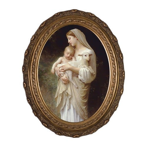L'Innocence on Canvas in Gold Oval Frame - 8" x 10"