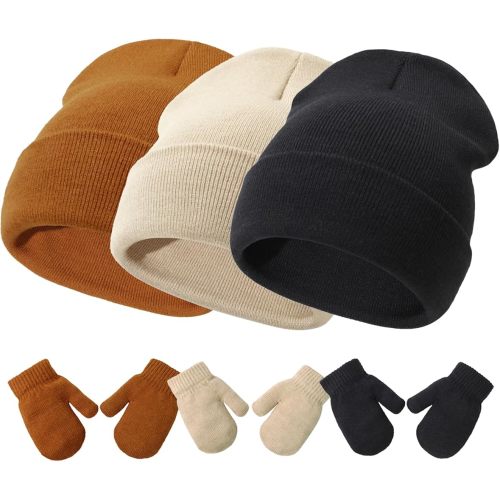 Baby Hats and Mittens Set Infant Toddler Beanie Caps Hospital Hat Set Newborn Gloves for Baby Boys Girls