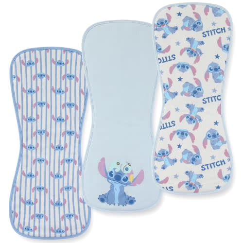 Disney Baby Stitch Burp Cloths 3 Pack 20" x 10" Burping Rags for Infants