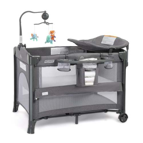 JOYMOR 3 in 1 Baby Bassinets Crib Bedside Sleeper with Mattress and Sheet