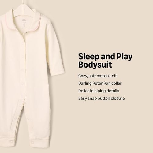 Amazon Essentials x Sofia Grainge Unisex Babies' Sleep and Play Bodysuit, Pack of 2