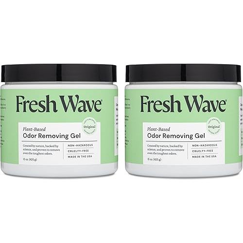 Fresh Wave Odor Removing Gel, 15 oz., Pack of 2 - Odor Absorbers for Home, Safer Odor Relief, Natural Plant-Based Odor Eliminator, Every 15 oz. lasts 30-60 Days, For Cooking, Trash & Pets