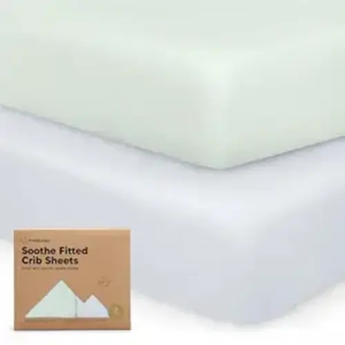 KeaBabies 2-Pack Organic Crib Sheets for Boys, Girls - 52x28 Fitted Crib Mattress Sheet Neutral, Breathable Jersey Cotton Cover for Baby Bed, Toddler Mattress, Soft & Cute Prints (Cove)