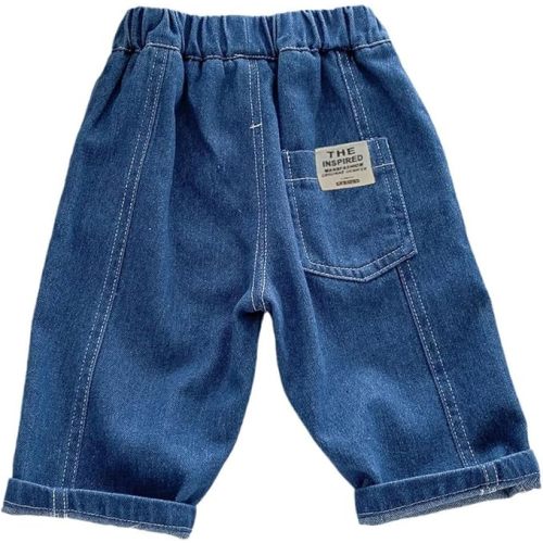 Moonker Toddler Baby Boys Baggy Jeans Loose Wide Leg Straight Elastic Waist Casual Denim Pants Summer Barrel Boy Clothes
