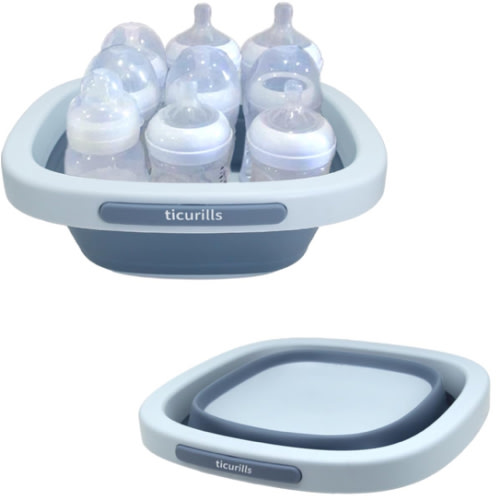 Collapsible Baby Bottles Wash Basin, Ideal Gifts for Baby & Moms, Multi-Purpose Wash Basin for Babies Bottles and Breast Pump, Babies Essentials for Newborns Infant Travel, Trips, Camping