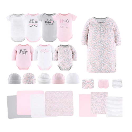 Free Shipping! The Peanutshell Newborn Baby Layette Gift Set for Girls with 23 Essential Cotton Items