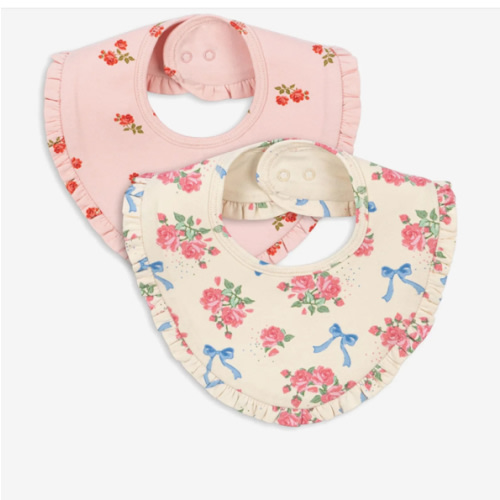 Konges Slojd Konges Sløjd Baby Girls Basic 2 Pack Bib Set in Pink | Childsplay Clothing