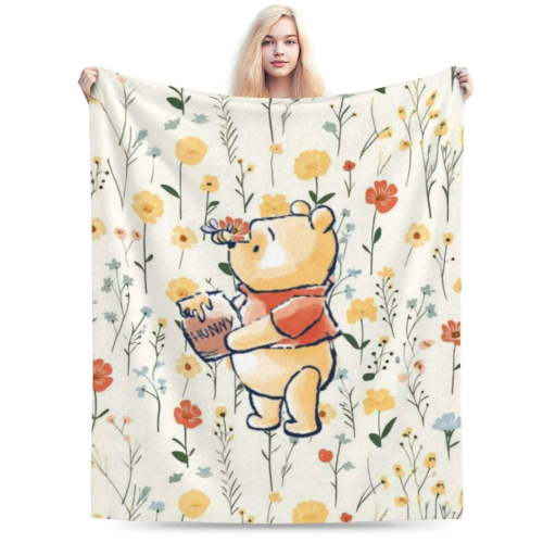 Winnie The Pooh Blanket Super Soft Flannel Blanket Warm Cozy Decorative Bedroom Living Room Blanket 40x30