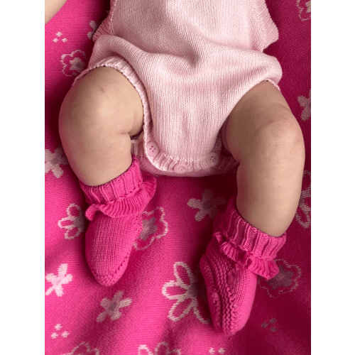 Classic Ruffle Booties - Peony Pink