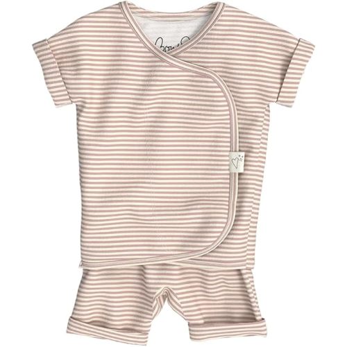 Bonsie Skin to Skin Babywear Romper - Pink Striped Baby Short Sleeve - Berry Twist