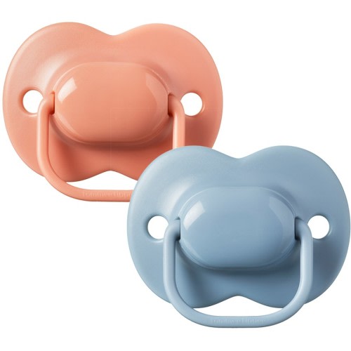 Tommee Tippee Cherry Soothers 6-18m 2 Pack Dummies - Coral & Blue
