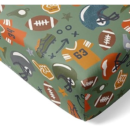 Little Sleepies Baby Crib Sheets, Buttery Soft Viscose from Bamboo Crib Sheets for Boys & Girls, Toddler Bed Sheet, Standard Crib Mattress Sheet, Super Stretchy & Elasticized (Touchdown Time)
