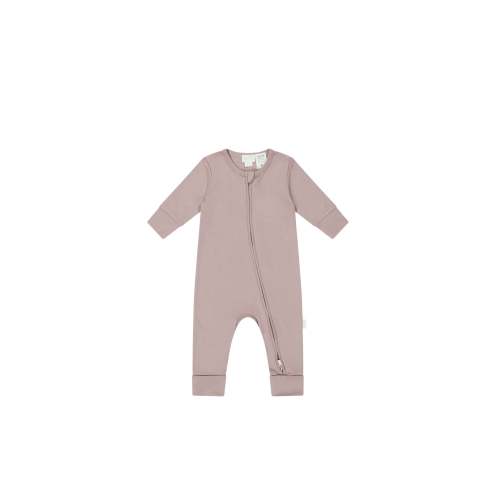 Pima Cotton Frankie Zip Onepiece - Softest Mauve
