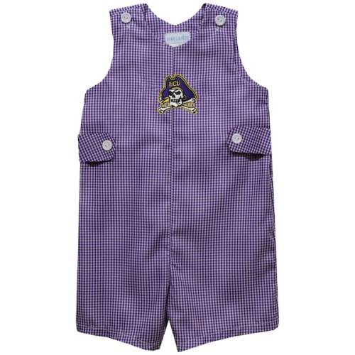 Infant Vive La Fete Purple ECU Pirates Gingham Jon Jon Romper