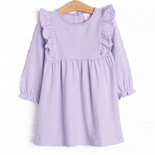 Claire Long Sleeve Dress, Purple Stripe – Stitchy Fish