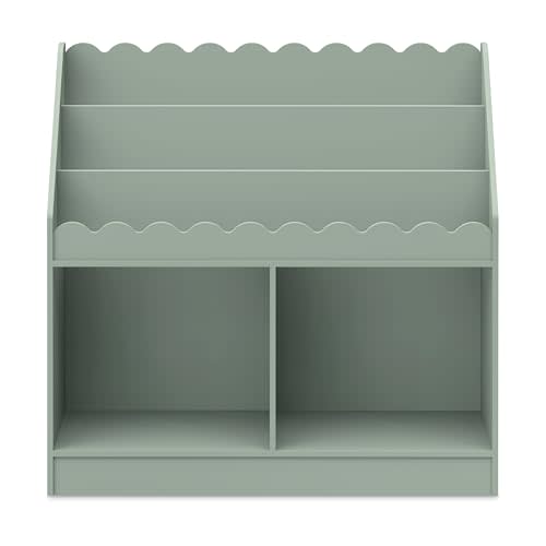 Davinci Sammy Scallop Bookcase in Light Sage, Nursery/Kids Room Storage