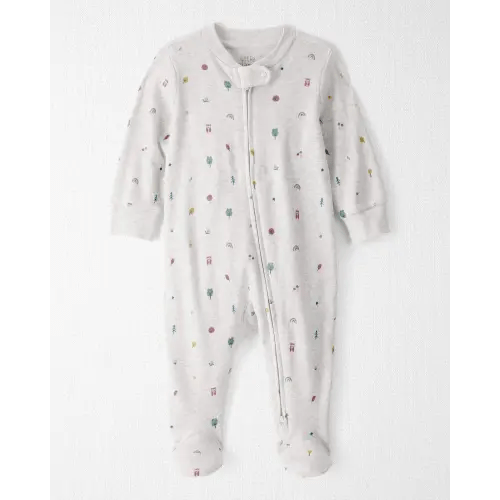 Baby Girl Organic Cotton Sleep & Play Pajamas in Nature Icon Print - Little Planet | Carter's