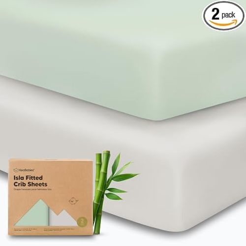 KeaBabies 2-Pack Baby Crib Sheets for Boys, Girls, 52x28 Fitted (Sage)
