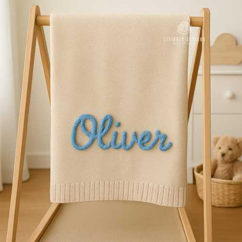 Custom Baby Blanket | Hand-Embroidered Name Blanket | Soft Personalized Gift | Baby Keepsake | Unique Toddler Blanket