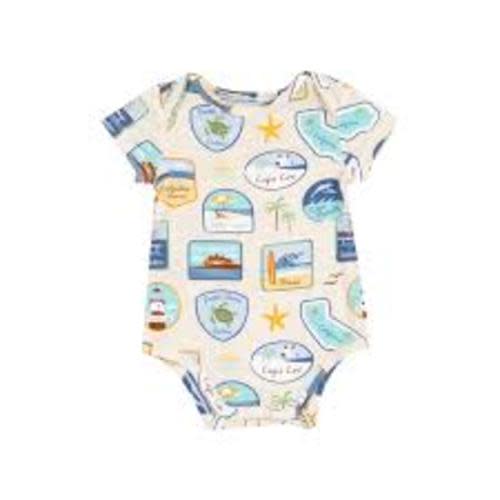 Short Sleeve Bodysuit - Beach Patches – Angel Dear