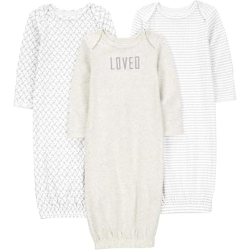 Simple Joys by Carter's Baby 3-pack Neutral Cotton Sleeper Gown