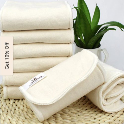 6-Layer Bamboo Hemp Cotton Cloth Diaper Insert - Night Time Solution