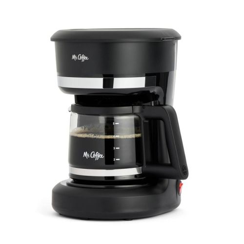 Mr. Coffee 5 Cup Switch Coffee Maker Black: Small Drip Coffee Machine, Electric, Paper Filter, 25 oz Capacity