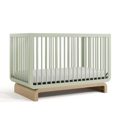 Storkcraft Santorini 5-in-1 Convertible Crib with Toddler Guardrail Sage/Driftwood