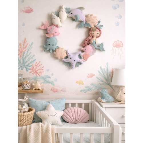 Mermaid Felt Hoop - kids decor - nursery decor - under the sea