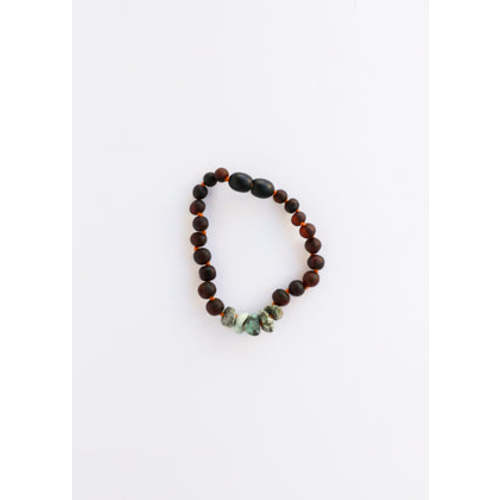 Raw Cognac Baltic Amber + Raw Turquoise Jasper || Anklet or Bracelet – CanyonLeaf