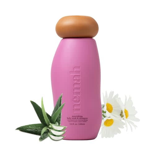 Nemah Baby Soap And Shampoo, 2 In 1 Baby Wash For Hair And Body, Tear Free Shampoo And Body Wash With Chamomile Aloe Vera Jojoba Oil, For Newborn And Toddlers, Vegan, Baby Bath Essentials, 9.8 Fl Oz